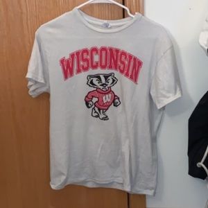White Wisconsin badgers t shirt